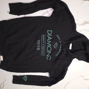 Diamond Supply Co. Black Hoodie with Teal Accents